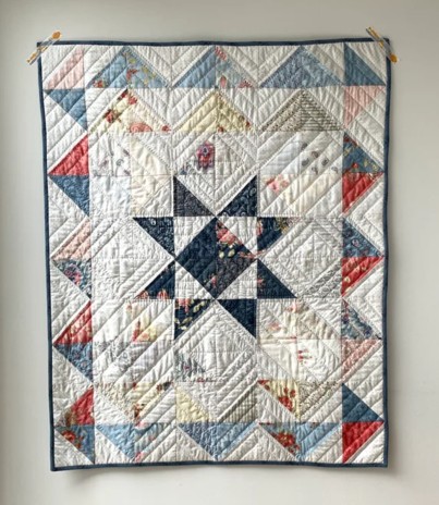 Charm Pack Cot Quilt Pattern By Tikki London,cot size quilt,This is an instant download print-at-home PDF Pattern,Half Square Triangle HST Quilt Pattern,for Moda 5 inch Charm Packs, easy baby star quilt pattern, beginner sewing tutorial, this pattern is written for machine piecing