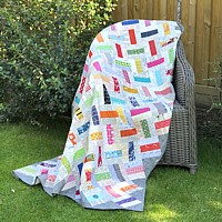 Domino patchwork quilt pdf pattern, making a quilt, modern quilt fabrics, Tikki London