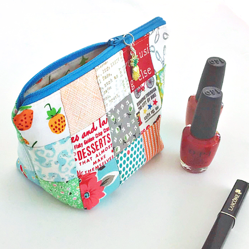 Make your own cute scrappy patchwork make-up pouch bag with this great Sewing Pattern by Tikki London it's in print-at-home PDF format, another great TikkiLondon tutorial